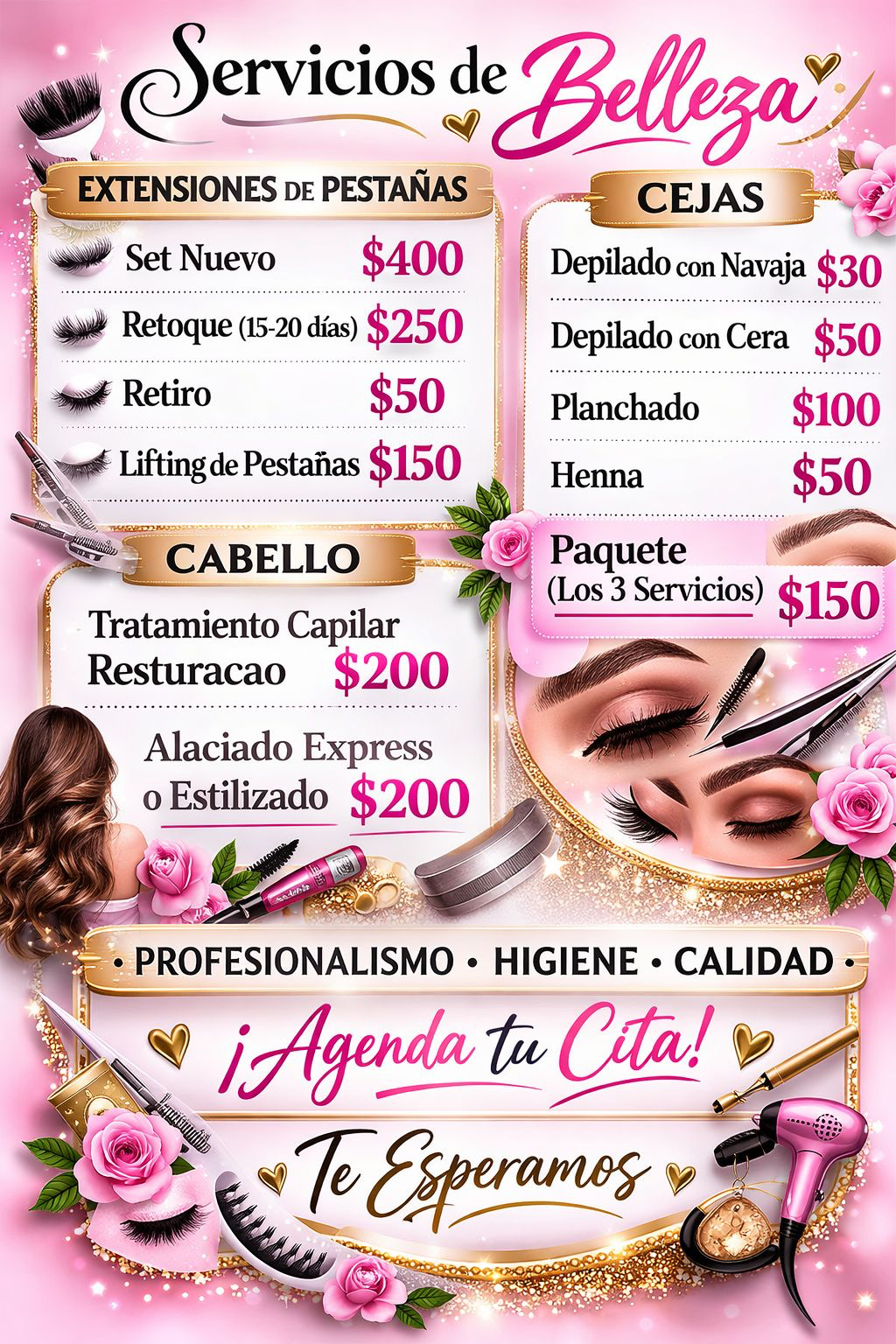 Promoción de servicios de belleza de Illuminahs Studio